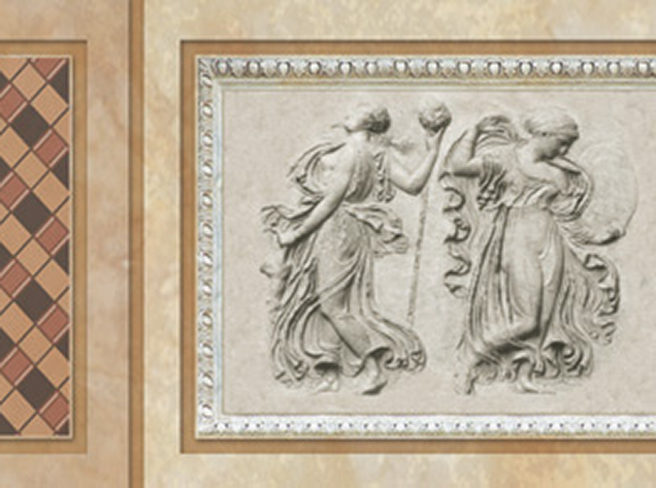 trompe-l’œil murals, tiling effects and friezes produced for the three museum restrooms